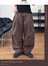 ルーブ コットン カーブド ワイド パンツ