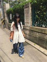 ハレ サマー ワイドデニムパンツ