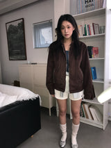 スエードハリントンジャケット