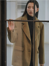 hairy quilting jacket - khaki beige 