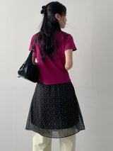 Melo Flower Chiffon Midi Skirt