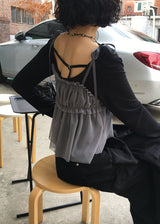 MESH SHIRRING TOP