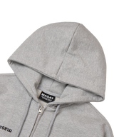 Cross String Hood Zip _ Gray