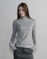 Metal Triclipse Loose Fit Turtleneck Long Sleeve Melange gray