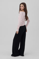 09 Numbering straight pants, Black