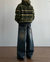 Jacquard Fleece Hooded Jumper