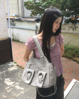クリーンヴィンテージポケットレザーショルダーバッグ
