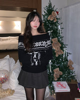 Snow Nordic Off-Shoulder Knit