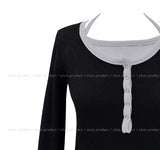 Newz Two-Tone Halter Layered Long Sleeve