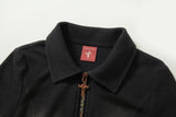 SIGNATURE SPRAY WASHED ZIP UP WAFFLE SHIRT
