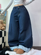 リボン🎀ワイドリボンロールアップデニムパンツ 🩵🎀