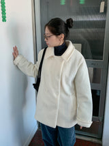 Elma Collar Double Button Wool Half Coat