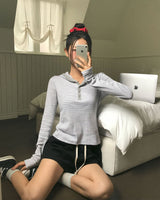 [MADE] ボーダーフーディー長袖Tシャツ