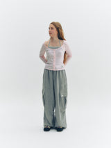 Cargo Button Pants (Grey)