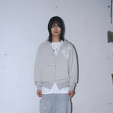 Untitled Starrynight Small Stripe Hood Zip Up Melange White