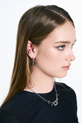 NO.558 [BLACK] HEART CUBIC SPRING EARCUFF