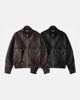 (UNISEX) Rush Crop Leather Jacket