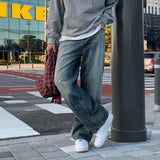 LMN コウアウェーブウォッシングワイドデニムパンツ (2 colors)