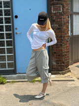 Daily cotton cargo bermuda pants(3color)