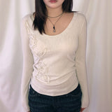 ローズ リブド Tシャツ
