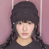 nostalgic knit beanie black