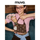 muva. レトロ ドット柄 ミニ トートバッグ