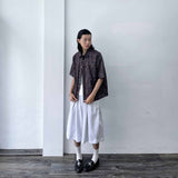 Textured Plaid Boxy Shirt