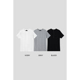 High ribbed henry neck half sleeves(Gray)