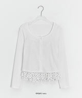 Gentil Frill Dot Layered Sleeveless Cardigan Set