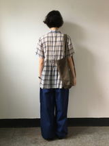 Weds check short-sleeve blouse (2color)