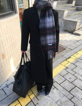 No.1547 wool check muffler (4color)