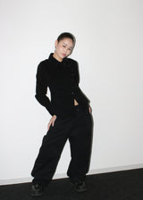 Side button shirts [Black]