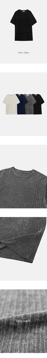 [S/S] ベルベットラウンドネックハーフスリーブ (4color)
