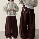 Angel Wing Star Pocket Embroidery Wide Banding Pants