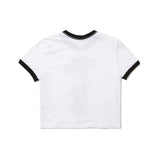 モーターサイクルガールリンガークロップtシャツ