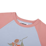 フィッシングミックスラグランクロップTシャツ [SKY]