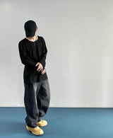 Module ベーシックワッフル Uniqlo ロングスリーブ 4C