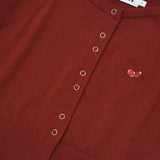 SMALL CHERRY SNAP POINT SLIM CARDIGAN [DARK RED]