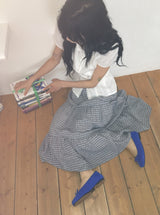 Hinari Check Tiered Banding Long Skirt