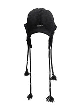  EARFLAP DRAG BEANIE . BLACK