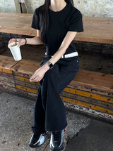 [BASIC ITEM] Basic semi crop t-shirts(4color)