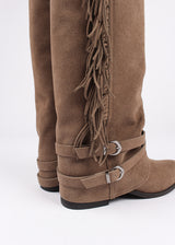 FRINGE SUEDE LONG BOOTS