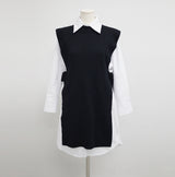 チェルシーニットベスト + シャツドレスセット