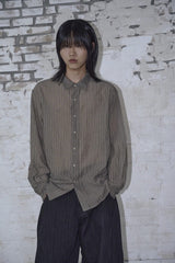 Shadow Stripe Shirt Mid Brown