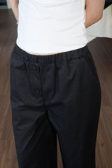Frill Button Half Pants (Black)