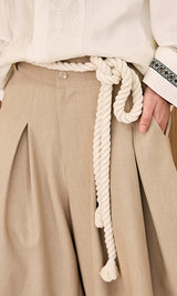 Rope Culotte Pants Beige