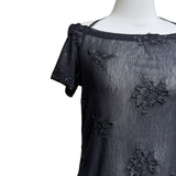 (2color) フラワー刺繍ホルターオフショルダーT