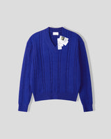 Melter Semi-Cropped Cable V-Neck Knit