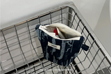 DAMAGED DENIM POUCH (POP-UP POUCH)