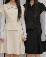 (Skirt) Jea bean button jacket midi skirt set
